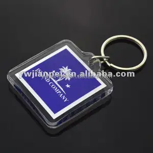 Oferta Promocional barato Personalizado Anel Chave Do Logotipo, Forma Quadrada de Acrílico Chaveiros Anel Chave