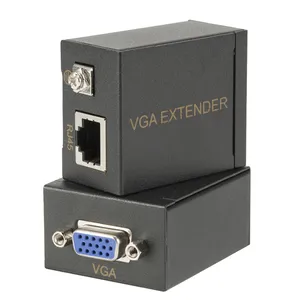 60m VGA para RJ45 Over Ethernet Cabo Extensor de Sinal do Transmissor e Receptor