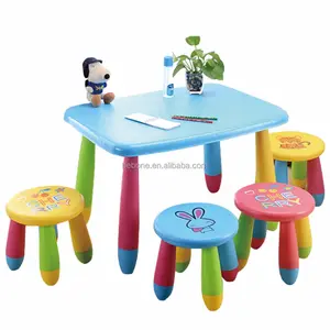 Plastic Adjustable Kids Table With Chair For Nursery School And Kindergarten