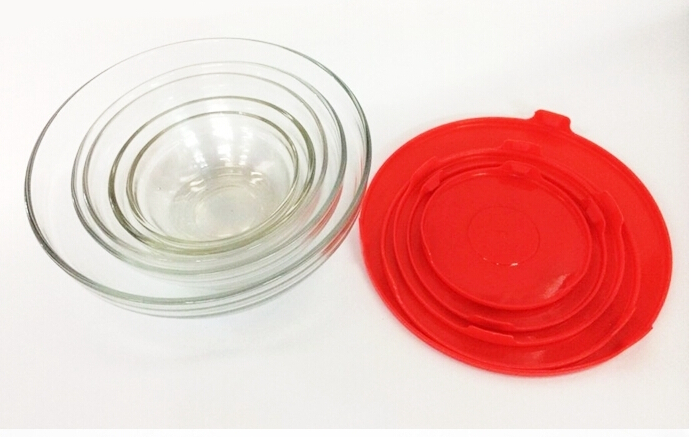 Wholesale customized soda lime bowls salad bowl set glass bowl with lid