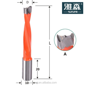 Yasen kj2 công nghiệp Flute Dowel khoan bit <span class=keywords><strong>10mm</strong></span> Shank & 5-15mm Đường kính lưỡi cam/đen cho nhiều Woods - Product Image 3