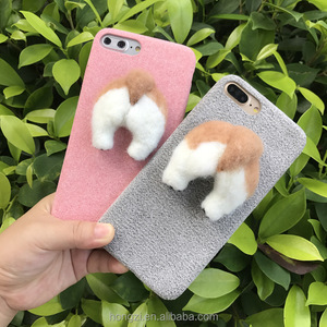 Handmake aguja lana fieltro lindo trasero cubierta para apple <span class=keywords><strong>iphone</strong></span> 6 6s más 7 7P 8 8P X <span class=keywords><strong>funda</strong></span> de teléfono suave excepto <span class=keywords><strong>colgar</strong></span> - Product Image 3