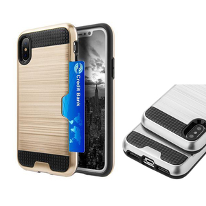 Hybride tpu pc fil dessin titulaire de la carte Cas de téléphone pour iphone 8 - Product Image 1