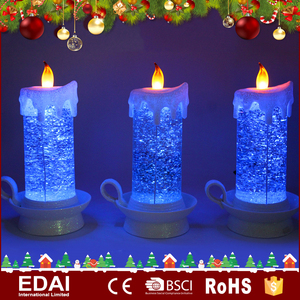 Acrylic light <span class=keywords><strong>waterball</strong></span> Christmas decoration LED candle with Santa Claus/snowman patterns - Product Image 2