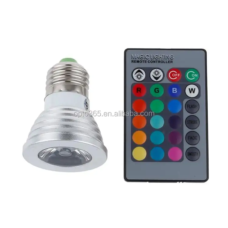 Multi-Color E27 bombilla LED de 3W RGB 16 cambio de Color de la lámpara del proyector de 110V 220V con control remoto IR
