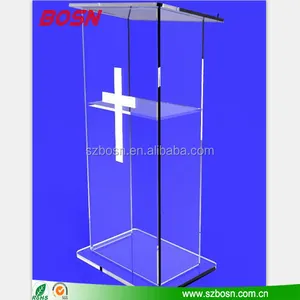 Púlpito da igreja de acrílico transparente de plástico transparente pódio igreja pódio acrílico púlpito palanque