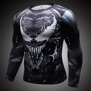 Ropa Deportiva personalizada, camiseta de manga larga con estampado completo de Venom para gimnasio