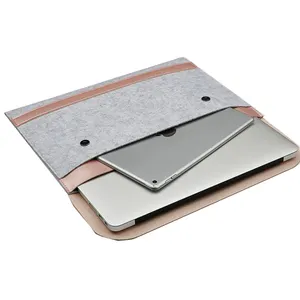 中国时尚迷你简约多色毛毡皮革笔记本电脑外壳，适用于MacBook Air Pro 13时尚商务风格