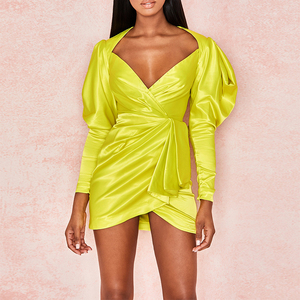 <span class=keywords><strong>Vestido</strong></span> <span class=keywords><strong>corto</strong></span> de satén para mujer, ropa de neón, sexy, a la moda, para <span class=keywords><strong>fiesta</strong></span> nocturna, 2020 - Product Image 4