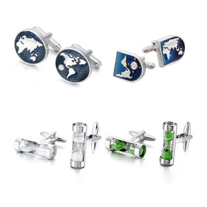 Thiết Kế Mới Khuy Măng Sét Cuff Liên Kết Hoặc Tie Clips Thể Thao Khuy Măng Sét Thép In Trắng Brass Emerald - Product Image 2