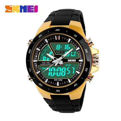 SKMEI 1016 Fashion Led Digital & Quartz Sport Wristwatch Cheap Waterproof Men Watch