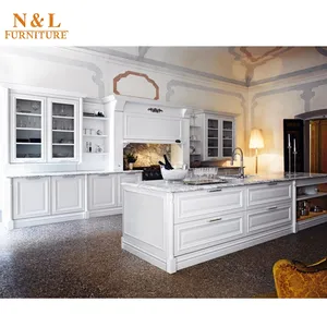 Kabinet Dapur Kayu Padat Ceri, Turki, Kayu Solid, Desain Lemari Kayu Kabinet Dapur