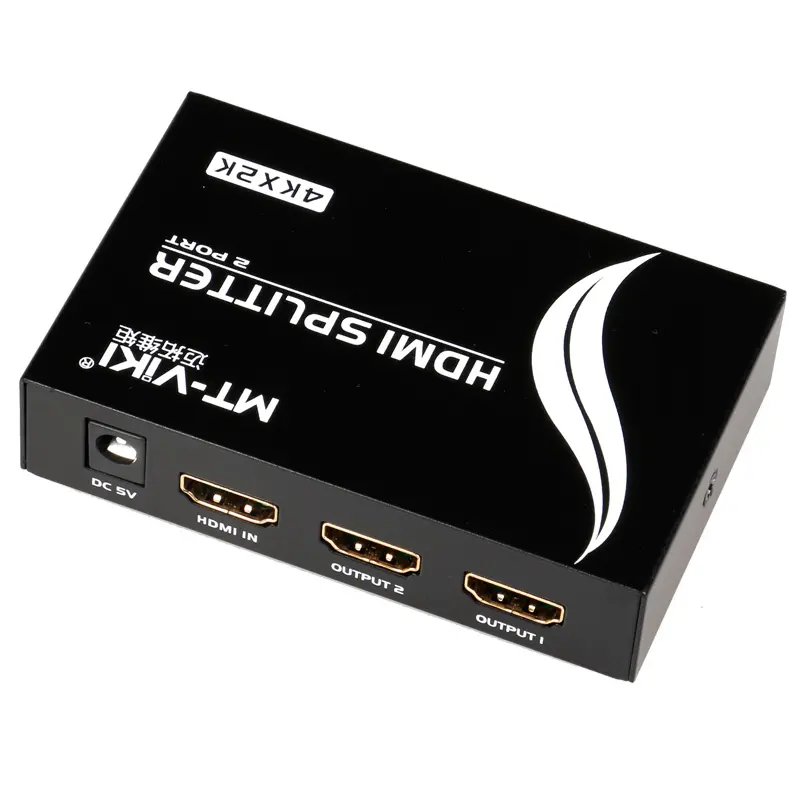 Divisor HDMI 4K 60Hz 1 entrada 2 salidas, 1 Ordenador 2 monitores + adaptador de corriente Divisor HDMI 4K 1x2 para monitores duales