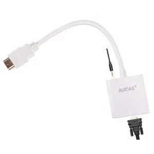 Grosir Tiongkok konverter kabel jaringan Audio jantan ke VGA Adaptor betina HDTV ke VGA Adaptor dengan perangkat Port Tipe C