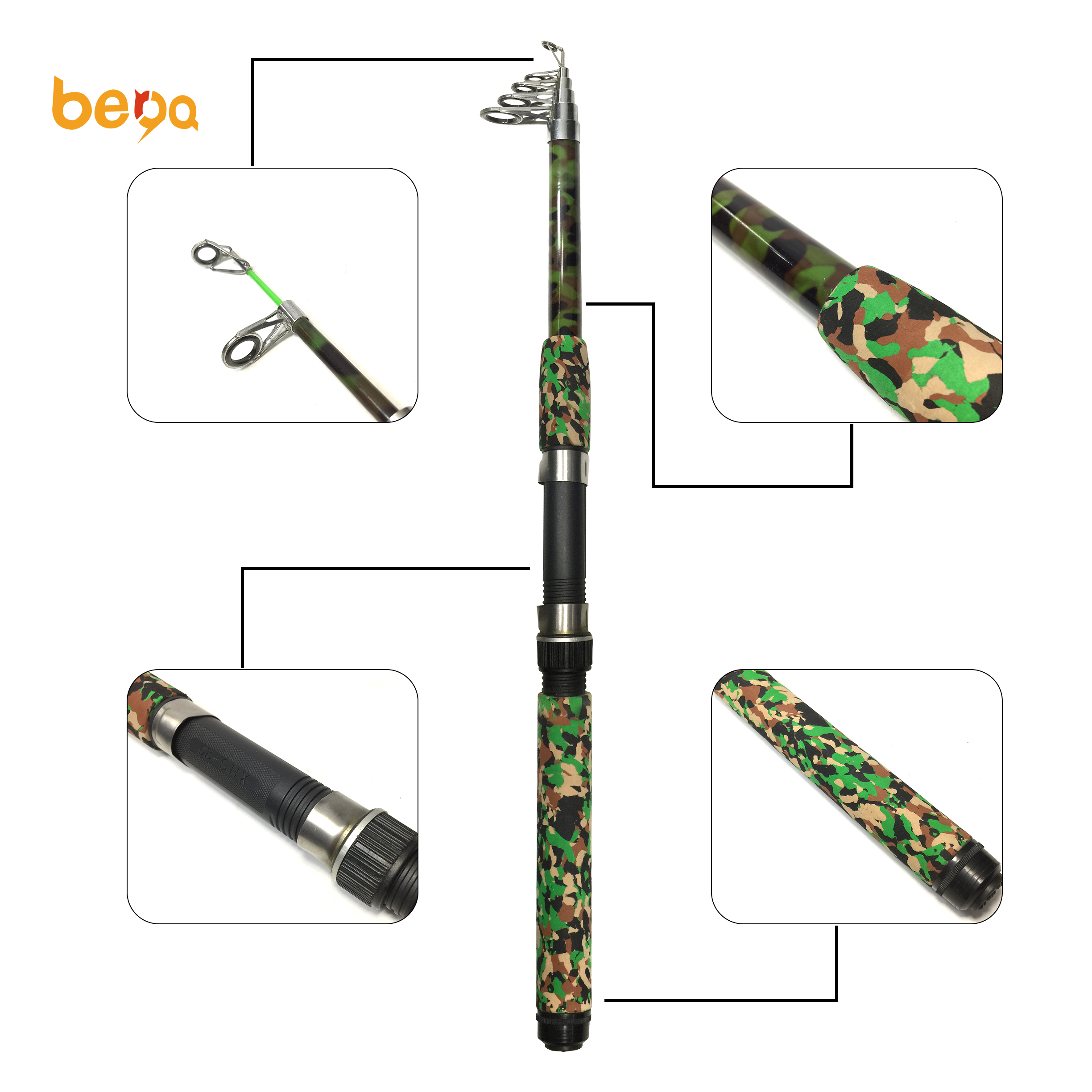 digital camo fishing pole Ugly Stik Spinning Combo bearing system American Hero Camo 7'0" Medium