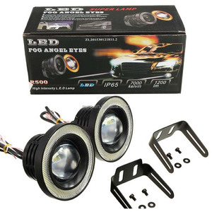 EURS Phare antibrouillard LED COB Angel Eye blanc bleu bleu glace rouge rose vert modèle H7 universel 21W 800LM 24V DRL - Product Image 1