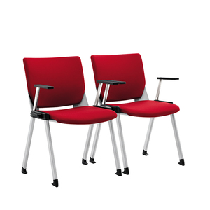 Rojo espuma molde tela Oficina reunión visitante sillas - Product Image 2