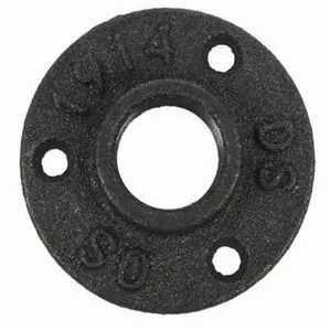 1X(34 inch Black Cast iron Pipe Fittings Floor Flange BSP Threaded Hole