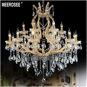 MEEROSEE Cristallo Moderna Maria Teresa <span class=keywords><strong>Lampadario</strong></span> K9 Doppia Scalinata MD8475G L18 - Product Image 1