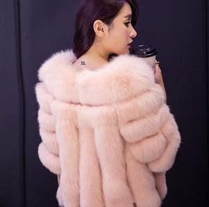 Vêtements <span class=keywords><strong>Desigual</strong></span> Femme Hiver Manteau De Fourrure De Renard Rouge Avec Col De Fourrure De Renard Urbain Plus La Taille Vêtements Femmes - Product Image 4