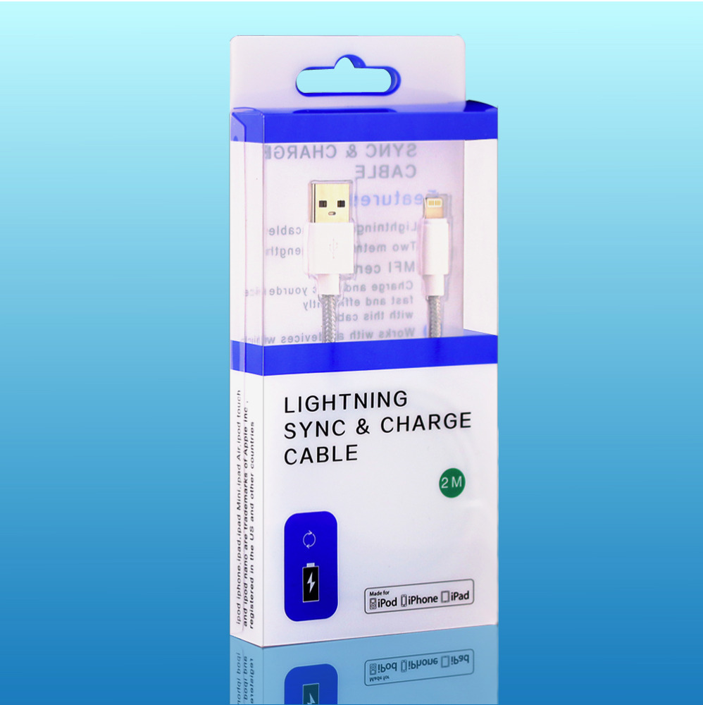Mfi USB Câble 2 Mètres nylon tressé USB câble de recharge pour Iphone