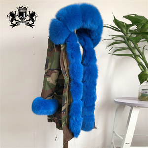 Ladies Rabbit Fur Lining Warm Fur <strong>Winter</strong> Clothes Real Fox Fur Parka <strong>Coats</strong> - Product Image 3
