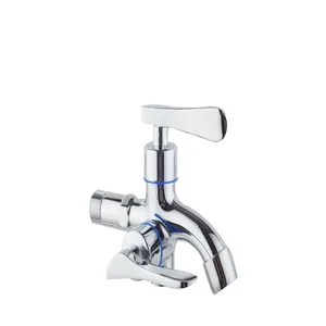 G1/2 Double Spout and Handle Washing Machine Faucet Sink Basin Water Tap