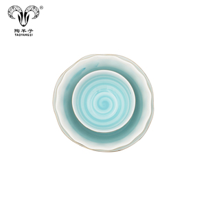Barato al por mayor de <span class=keywords><strong>oro</strong></span> de la boda vajilla platos sets/16pcs 32pcs gres vajilla con color rosa y azul de vajilla - Product Image 6