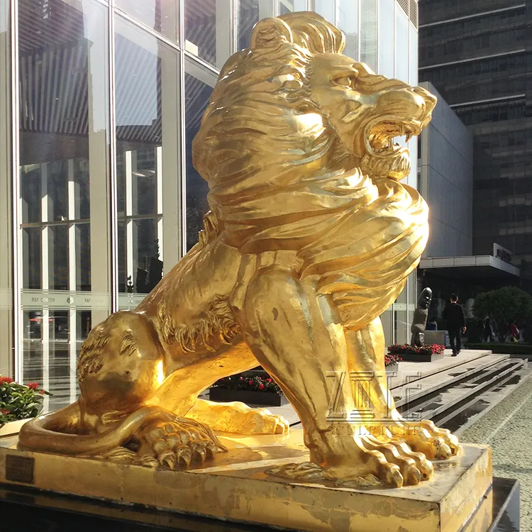 Профессиональная литейная большая статуя льва из латуни