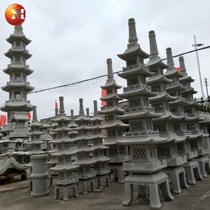 En gros Super populaire jardin extérieur décoratif Style japonais pierre naturelle 5 <span class=keywords><strong>Layd</strong></span> haute haute lanterne pagode - Product Image 2