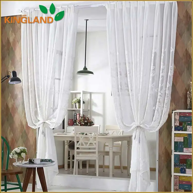 Di Vendita caldo Prezzo A Buon Mercato Del Ricamo Fantasia Netto Tenda di Finestra Tenda 100% Poliestere Decorazione + Piena Luce Ombreggiatura Ricamato