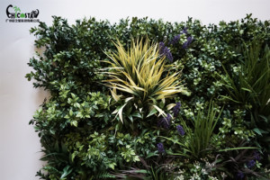 Trang trí chống cháy ngoài trời bức tường màu xanh lá cây nhân tạo của loại cỏ làm bằng nhựa bền cho trang trí tường nhà máy - Product Image 3