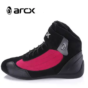 Sapatos vermelhos arcx para motocicleta, calçados para motociclistas, quatro estações