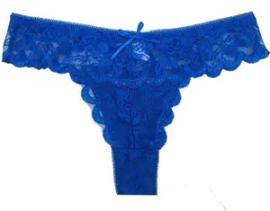 6 Regalo di colore pieno bella delle Donne del merletto Sexy Perizoma lingerie G-String Biancheria Intima Dei Riassunti Delle Mutandine Delle Signore T-back