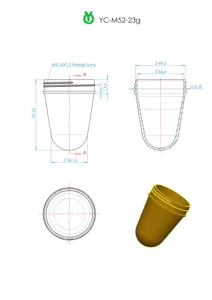 Tarro de mascota con tapa preforma, fabricante de mega preforma, boca ancha de China, 52mm, 23g, 250ml