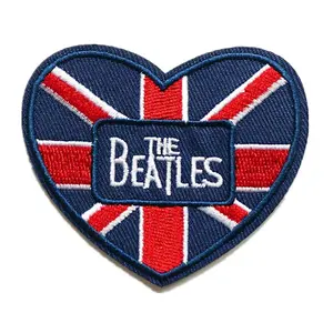 Wholesale Custom UK Heart-Shaped Flag Stitch Embroidered Patches Felt Fabric Iron On Jackets