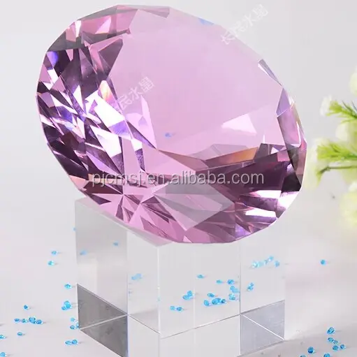 Large Diamond Shaped Crystal Glass Paperweight for Decorations   Gifts CD-M012