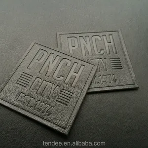 Emboss couro tags/etiquetas de couro logotipo da marca/placa de metal logotipo da marca personalizado patch de couro