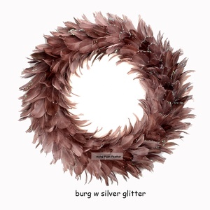 Guirnalda Floral de plumas, corona de Navidad <span class=keywords><strong>para</strong></span> puerta de casa, ventana de pared, fiesta de boda, Halloween, Acción de Gracias, Otoño, decoración - Product Image 4