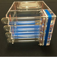 Cage en acrylique pour répulsif, boîtier pour insectes, nid d'alimentation, nid de ferme, 4 Tubes de Test