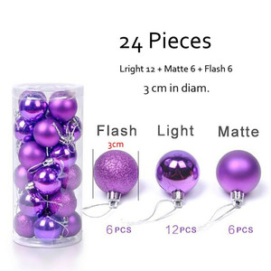 24 Pcs/<span class=keywords><strong>Lot</strong></span> Noël Ornements <span class=keywords><strong>de</strong></span> <span class=keywords><strong>Boule</strong></span> <span class=keywords><strong>De</strong></span> Noël Incassable Décorations Boules D'arbre pour Décoration <span class=keywords><strong>De</strong></span> Fête <span class=keywords><strong>De</strong></span> Mariage <span class=keywords><strong>De</strong></span> Vacances - Product Image 6