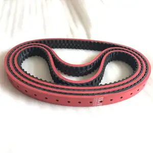 Special Customized Red Rubber Coating Timing Belts With Holes For Vacuum Film Packaging Machine T10-800