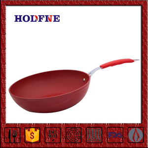 Respetuoso del medio ambiente de alta calidad <span class=keywords><strong>anodizado</strong></span> duro <span class=keywords><strong>wok</strong></span> sartén para restaurante con fondo plano - Product Image 3