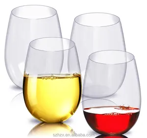 16 oz פלסטיק PET stemless יין זכוכית