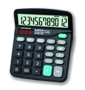 Venta superior DC-837 estilo clásico de 12 dígitos Dual de electrónica de potencia Calculadora de escritorio calculadora científica