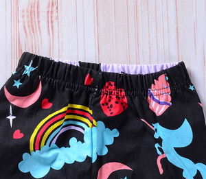 Wholesale girl baby Set black Top and pants cotton Unicorn kids girl dresses - Product Image 5