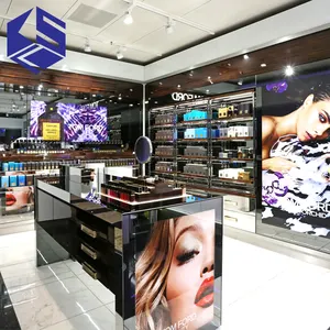 Fashion cosmetic shop skin care beauty product display stand interior design