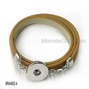 Nouvelle mode café PU en cuir Snap Bracelets - Product Image 2