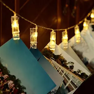 Custom LED House Christmas 10L Transparent Photo Clip Decoration String Light in Bulk