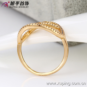 12769 Xuping 18k color <span class=keywords><strong>oro</strong></span> salvaje anillo retro signo de la paz con micro estrás blancos para mujeres - Product Image 3